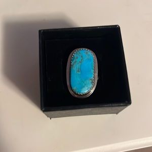 Turquoise and sterling silver ring